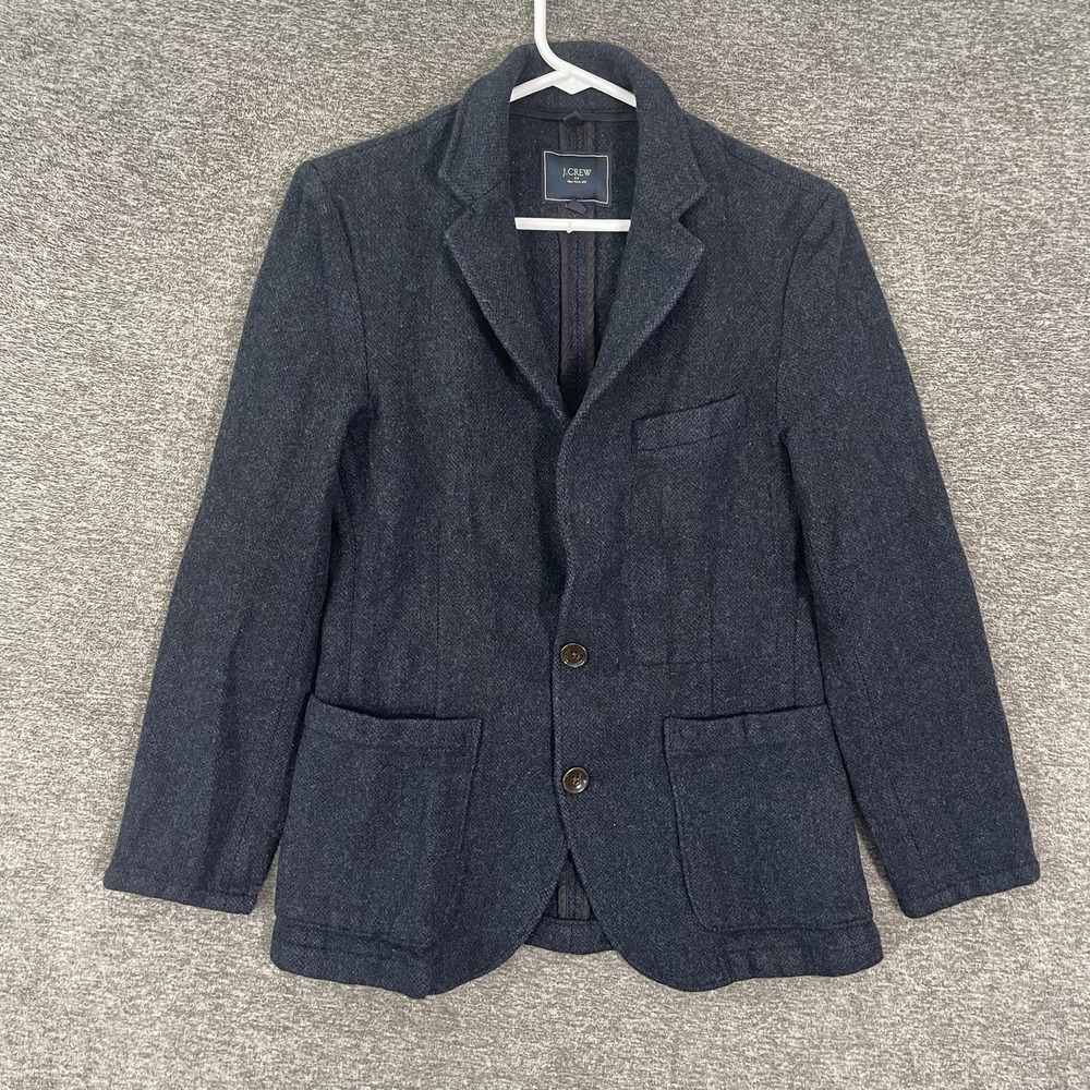 J.Crew Blazer Mens Small Blue Wool Blend Sport Coat Jacket Casual